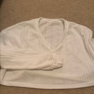 SHEIN White Ribbed Knit Top